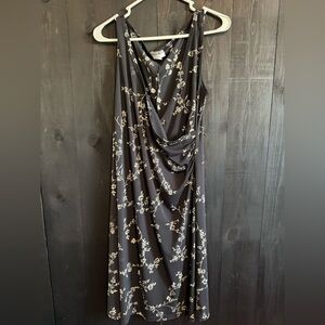 Alyn Paige Black and White Ruched Wrap Maxi Dress